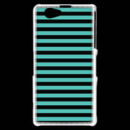 Coque Sony Xperia Z1 Compact rayures noires et bleues