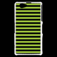 Coque Sony Xperia Z1 Compact rayures noires et vertes