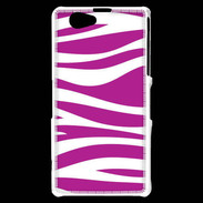 Coque Sony Xperia Z1 Compact zèbre rose & blanc