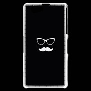 Coque Sony Xperia Z1 Compact moustache noir & blanc