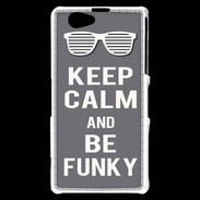 Coque Sony Xperia Z1 Compact Keep Calm Funky Gris