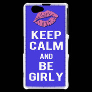 Coque Sony Xperia Z1 Compact Keep Calm Girly Bleu