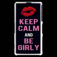 Coque Sony Xperia Z1 Compact Keep Calm Girly Noir