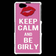 Coque Sony Xperia Z1 Compact Keep Calm Girly Rose