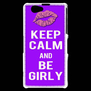 Coque Sony Xperia Z1 Compact Keep Calm Girly Violet