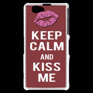 Coque Sony Xperia Z1 Compact Keep Calm Kiss me Brique