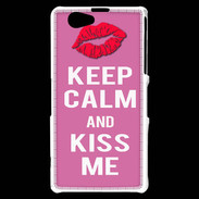 Coque Sony Xperia Z1 Compact Keep Calm Kiss me Rose