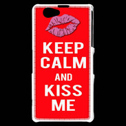 Coque Sony Xperia Z1 Compact Keep Calm Kiss me Rouge