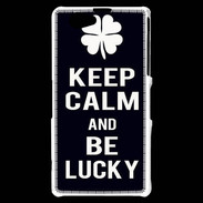 Coque Sony Xperia Z1 Compact Keep Calm Be lucky Noir