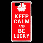 Coque Sony Xperia Z1 Compact Keep Calm Be Lucky Rouge