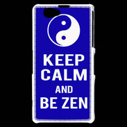 Coque Sony Xperia Z1 Compact Keep Calm Be Zen Bleu