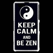 Coque Sony Xperia Z1 Compact Keep Calm Be Zen Noir