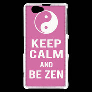 Coque Sony Xperia Z1 Compact Keep Calm Be Zen Rose