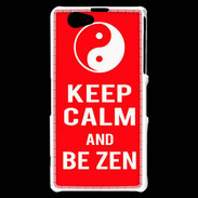 Coque Sony Xperia Z1 Compact Keep Calm Be Zen Rouge