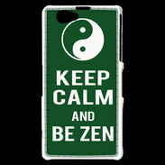 Coque Sony Xperia Z1 Compact Keep Calm Be Zen Vert