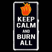 Coque Sony Xperia Z1 Compact Keep Calm Burn Noir