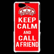 Coque Sony Xperia Z1 Compact Keep Calm Call friend Rouge