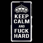 Coque Sony Xperia Z1 Compact Keep Calm Fuck hard Noir