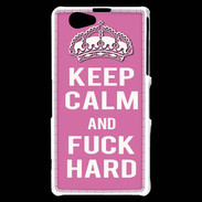 Coque Sony Xperia Z1 Compact Keep Calm Fuck hard Rose
