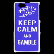Coque Sony Xperia Z1 Compact Keep Calm Gamble Bleu