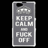 Coque Sony Xperia Z1 Compact Keep Calm Fuck Off Gris