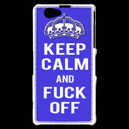 Coque Sony Xperia Z1 Compact Keep Calm Fuck off bleu