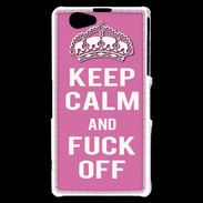 Coque Sony Xperia Z1 Compact Keep Calm Fuck Off Rose