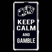 Coque Sony Xperia Z1 Compact Keep Calm Gamble Noir