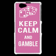 Coque Sony Xperia Z1 Compact Keep Calm Gamble Rose