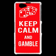 Coque Sony Xperia Z1 Compact Keep Calm Gamble Rouge