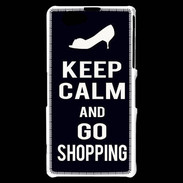 Coque Sony Xperia Z1 Compact Keep Calm Go Shopping Noir