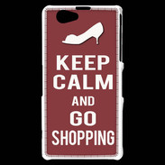 Coque Sony Xperia Z1 Compact Keep Calm Go Shopping Brique