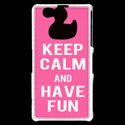 Coque Sony Xperia Z1 Compact Keep Calm Have fun Rose