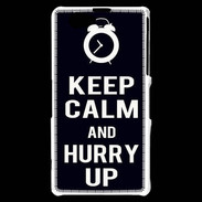 Coque Sony Xperia Z1 Compact Keep Calm Hurry up Noir