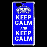 Coque Sony Xperia Z1 Compact Keep Calm Bleu