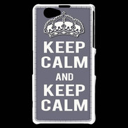 Coque Sony Xperia Z1 Compact Keep Calm Gris