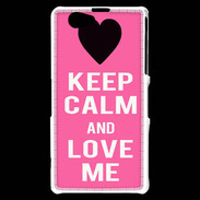 Coque Sony Xperia Z1 Compact Keep Calm Love me Rose