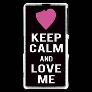 Coque Sony Xperia Z1 Compact Keep Calm Love Noir