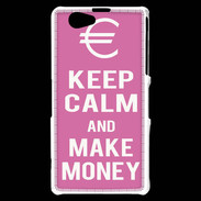 Coque Sony Xperia Z1 Compact Keep Calm Make money Rose