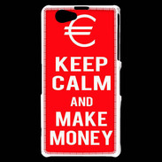 Coque Sony Xperia Z1 Compact Keep Calm Make money Rouge