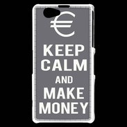 Coque Sony Xperia Z1 Compact Keep Calm Make money Gris