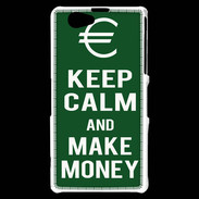 Coque Sony Xperia Z1 Compact Keep Calm Make money Vert
