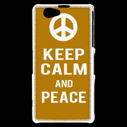 Coque Sony Xperia Z1 Compact Keep Calm Peace Orange