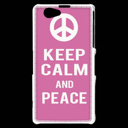 Coque Sony Xperia Z1 Compact Keep Calm Peace Rose