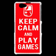 Coque Sony Xperia Z1 Compact Keep Calm Play games Rouge