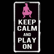 Coque Sony Xperia Z1 Compact Keep Calm Play on Noir
