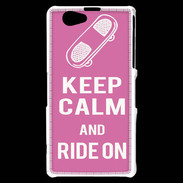 Coque Sony Xperia Z1 Compact Keep Calm Ride on Rose