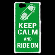 Coque Sony Xperia Z1 Compact Keep Calm Ride on Vert