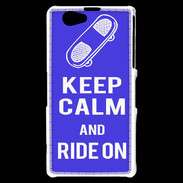 Coque Sony Xperia Z1 Compact Keep Calm Ride on Bleu