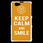 Coque Sony Xperia Z1 Compact Keep Calm Smile Orange